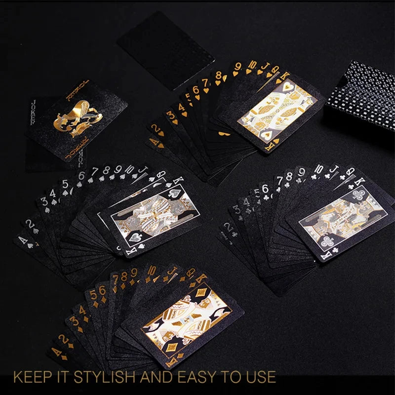 Black and Gold Waterproof Playing Card Set