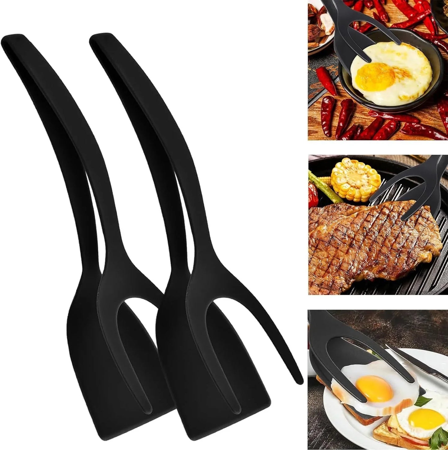 2 in 1 Nylon Food Tongs,