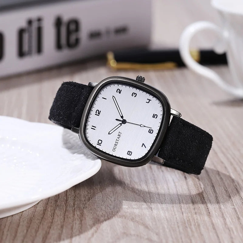 Classic Watch with Leather Strap