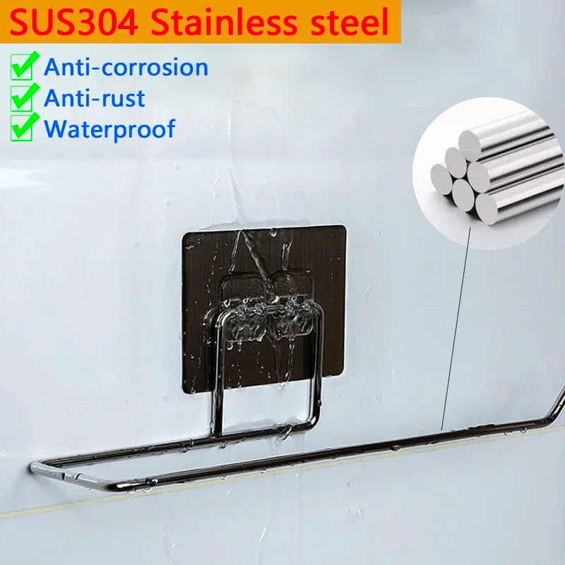 Stainless Steel Hanging Tissue Holder with Adhesive