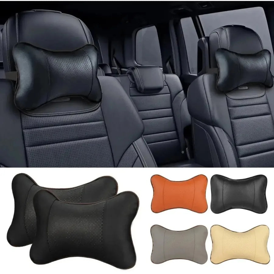 Faux Leather Car Neck Pillows