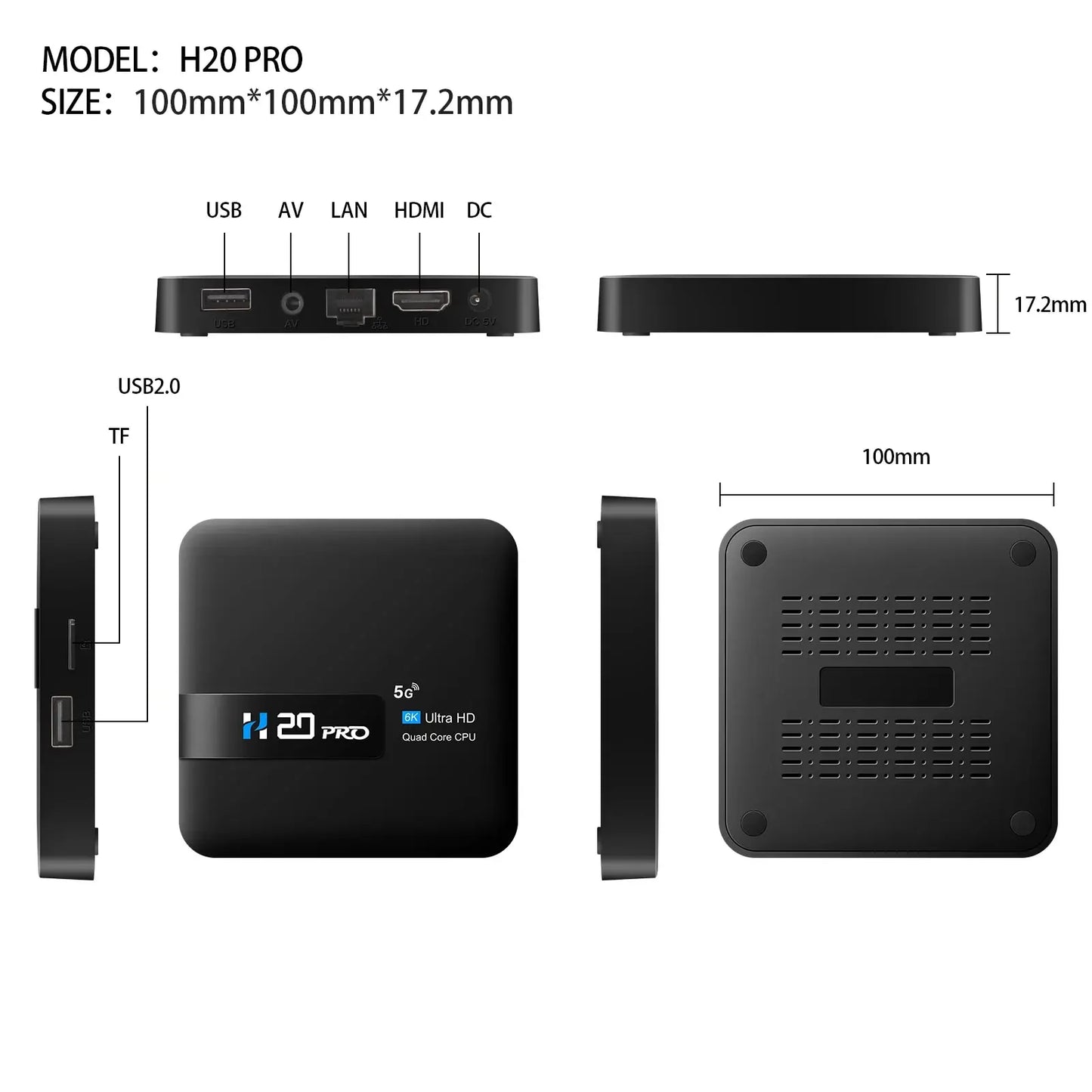 3D Media Player Android TV Box 2.4G&5G WiFi Super Fast 1080P