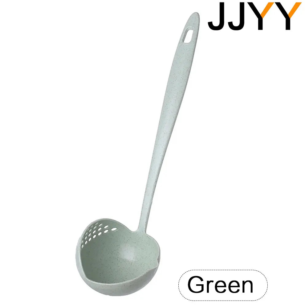 2 in 1 Kitchen Spoon, Long Handle Spoon, Plastic Strainer