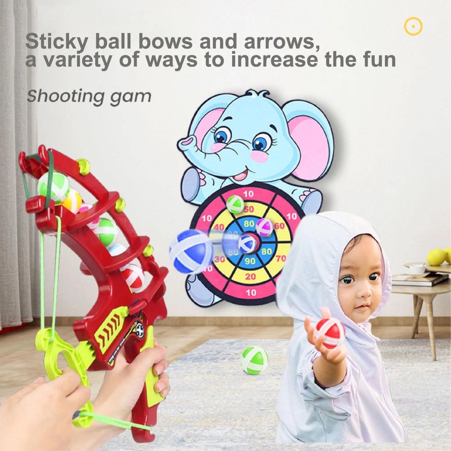 Game with sticky ball dart board