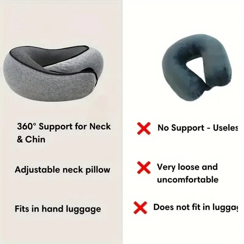 Adjustable U-Shaped Memory Foam Travel Neck Pillow