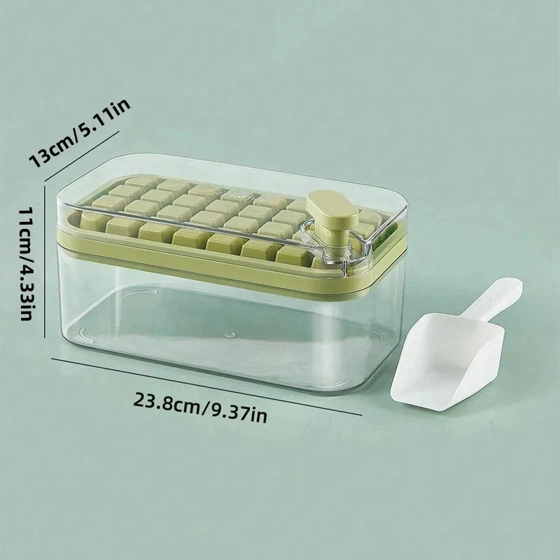 32 Grid Silicone Ice Cube Tray with Lid and Storage Box