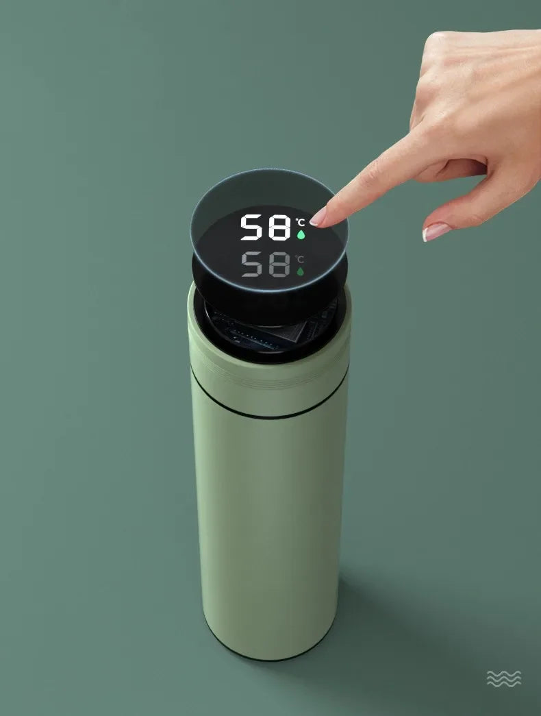 500ml Thermos Mug with Temperature Display and Stainless Steel Bottle