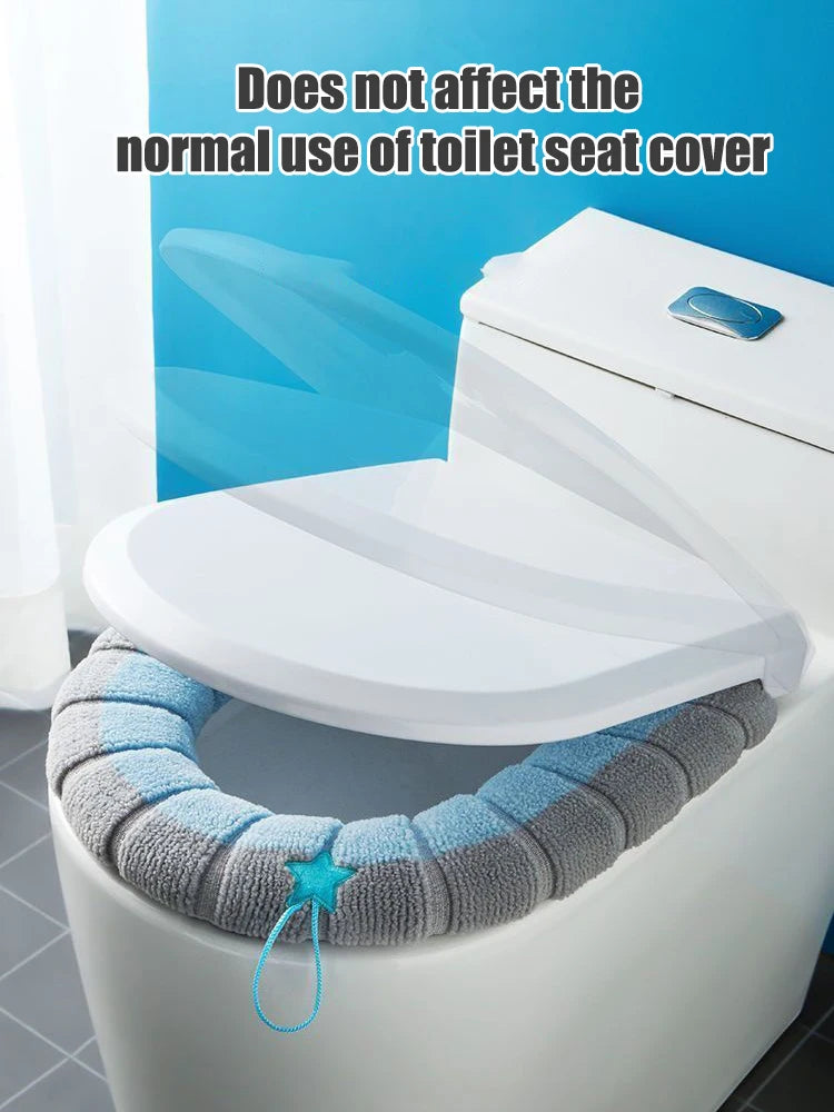 Thickened anti-freeze washable toilet cover, thick knitted