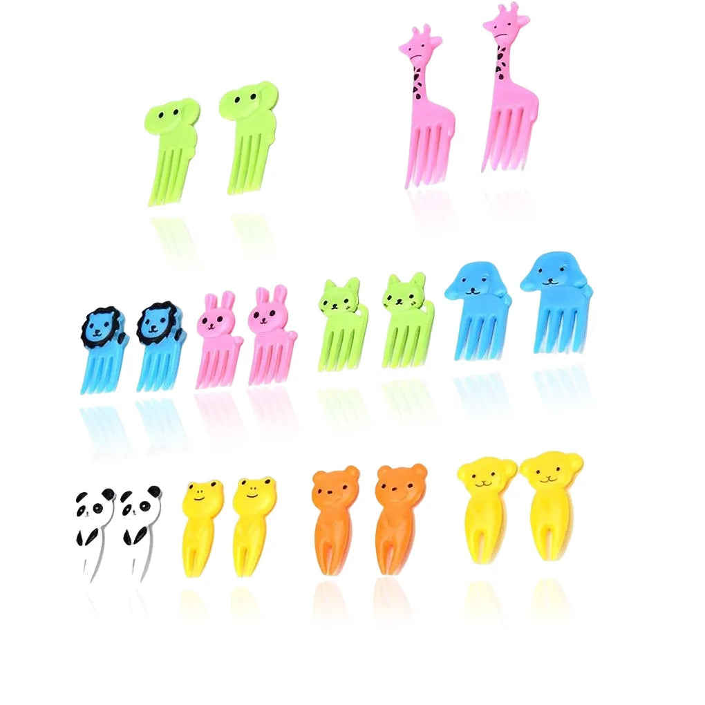 10pcs Mini Animal Farm Fruit Fork,