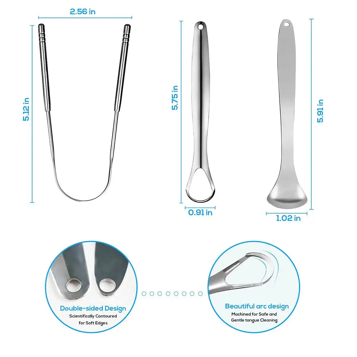 Stainless Steel Metal Tongue Scraper