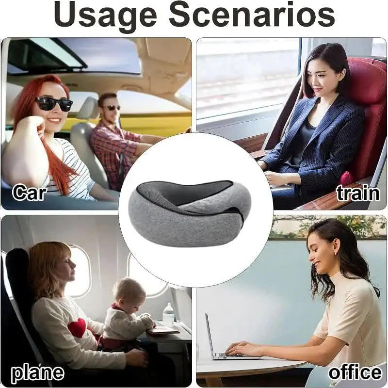 Adjustable U-Shaped Memory Foam Travel Neck Pillow