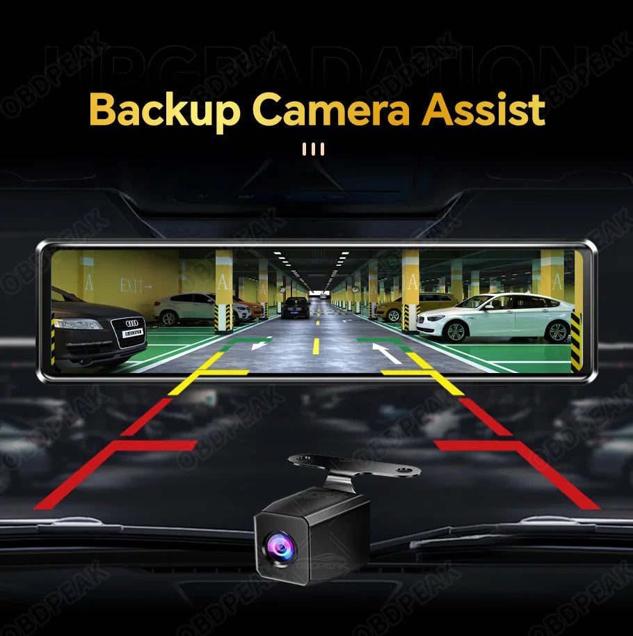 Car DVR with Night Vision Camera and Rear View Mirror