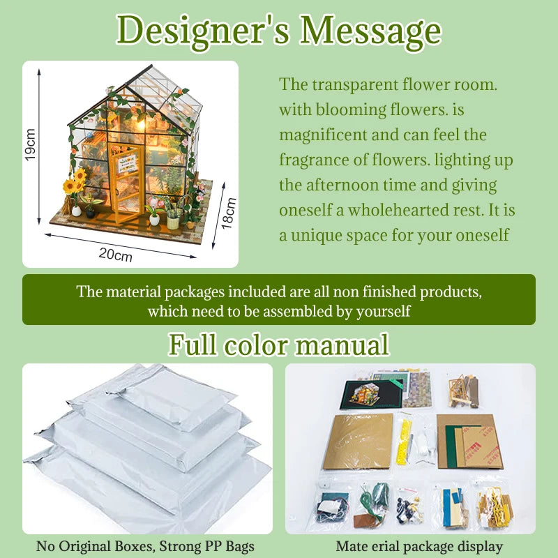 3D Handmade Flower Mini Dollhouse Kit