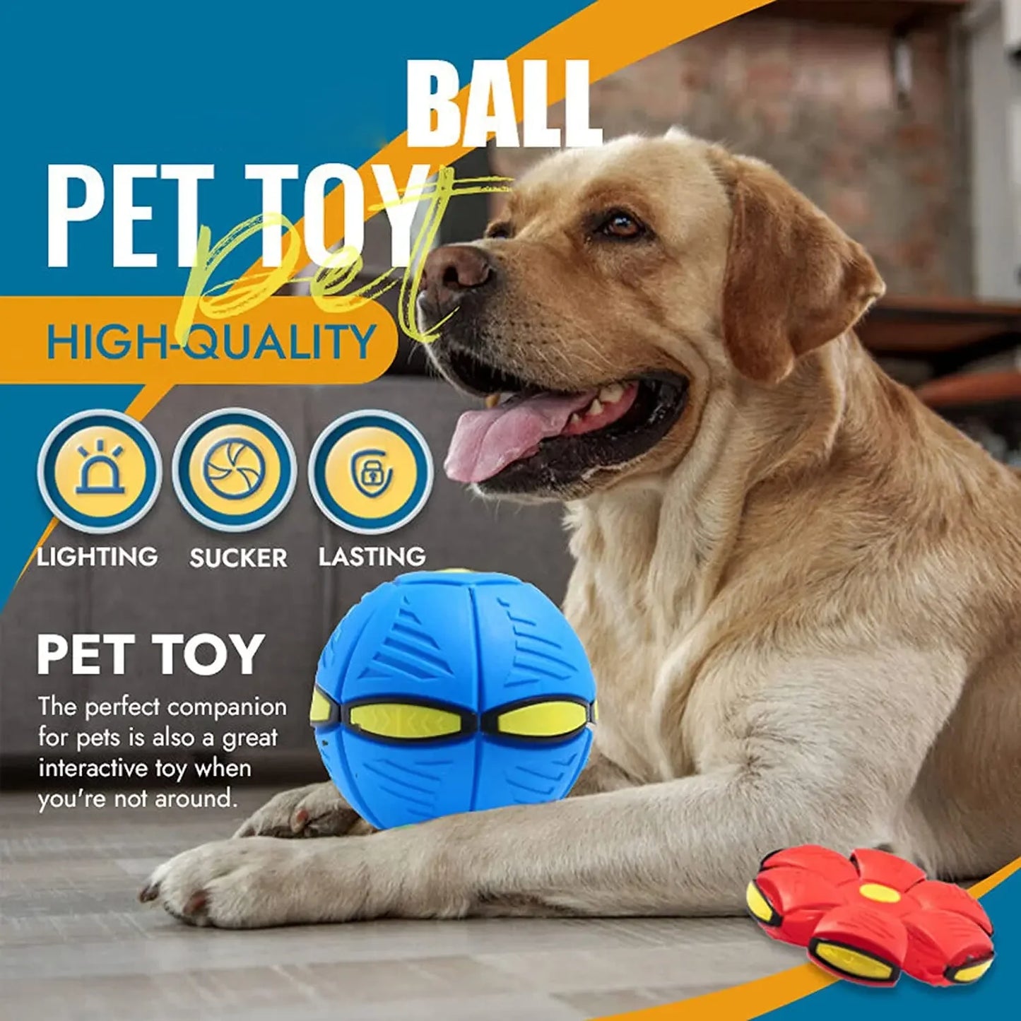 Soft and Durable Rubber Magic Flying Ball Toy for Pet Dogs