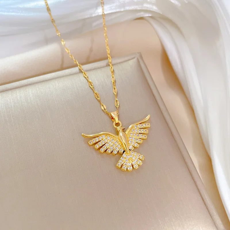 Fashion Women's Phoenix Wings Necklace Clavicle Chain Perfect Gift for Girls