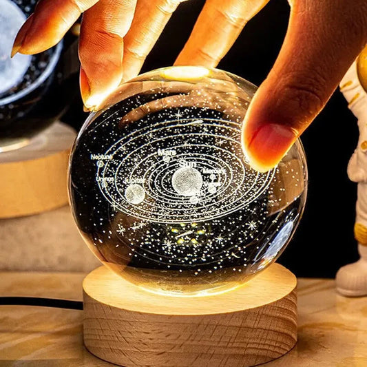 3D Crystal Ball Moon Planet Galaxy USB LED Lamp